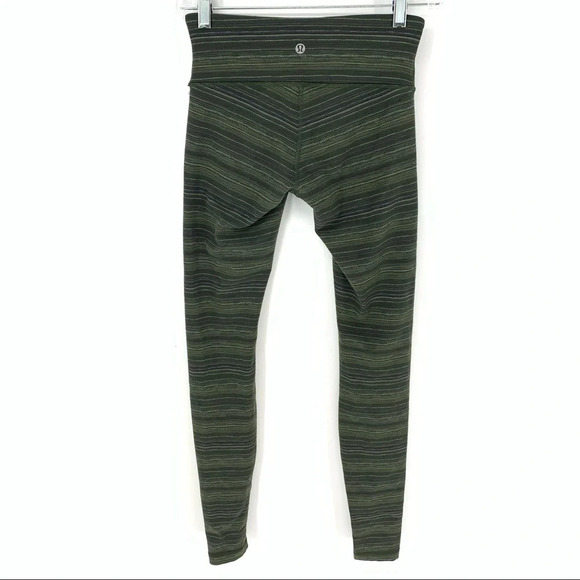 Lululemon Wunder Under green striped leggings - Picture 6 of 10